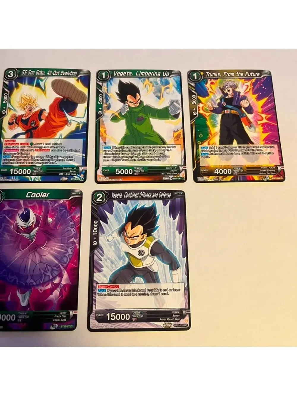 Dragon Ball Super Lot 6x Piccolo Goku Vegeta Trunks Cooler